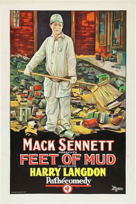 Framed Print : FEET OF MUD, Harry Langdon on poster art, 1924
