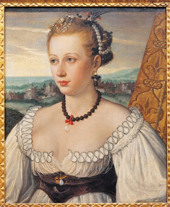 Framed Print : Female portrait, by school of Alessandro Bonvicino known as Moretto da Brescia, 16th Century, oil on canvas, - Italy, Lazio, Rome, National Academy of San Luca. All Framed Print : Female portrait, by school of Alessandro Bonvicino known as Moretto da Brescia, 16th Century, oil on canvas, - Italy, Lazio, Rome, National Academy of San Luca. All