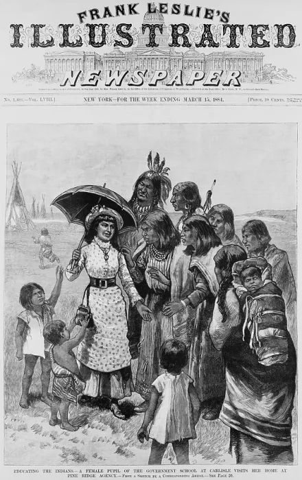 Framed Print : A female pupil of Carlisle Indian School visits her home at Pine Ridge Agency in 1884 Framed Print : A female pupil of Carlisle Indian School visits her home at Pine Ridge Agency in 1884