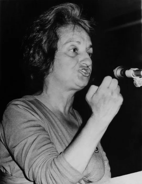 Framed Print : Feminist author Betty Friedan speaking at Congress on Sexism