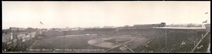Framed Print : Fenway Park, Boston. Game 3 of the World Series. Boston Braves vs Philadelphia Athletics. Oct. 12, 1914