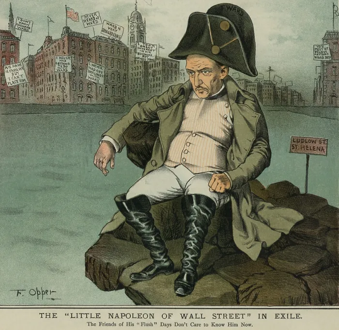 Framed Print : Ferdinand Ward, is depicted as Little Napoleon of Wall Street'. The rogue financier lured Buck Grant, son of former President Ulysses Grant, into a business partnership