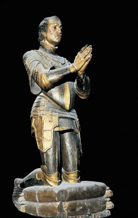 Framed Print : FERNANDEZ DE CORDOBA, Gonzalo, called 'El Gran Capitn' (1453-1515). Praying statue. Sculpture. SPAIN. ANDALUSIA. Sevilla. Church of San Jernimo