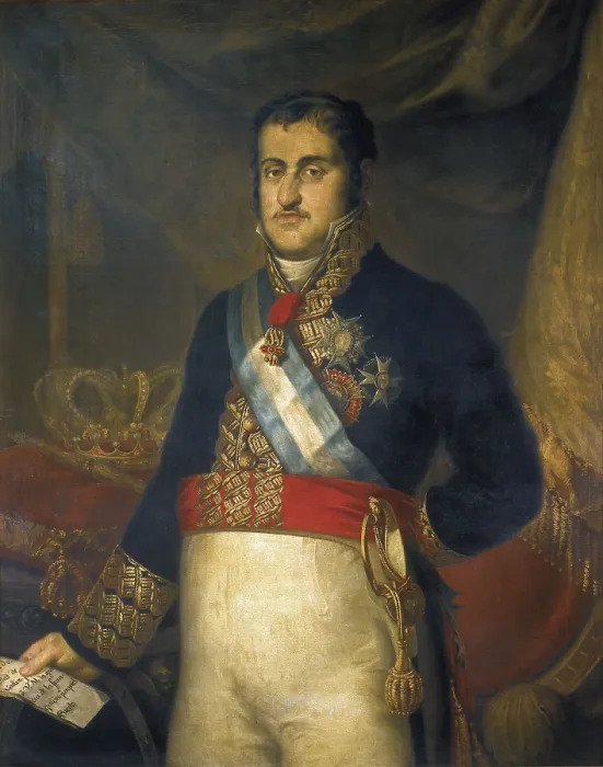 Framed Print : FERNANDEZ CRUZADOJoaqun (1781-1856). Portrait of Fernando VII. 1st half 19th c. Oil on canvas. SPAIN. San Fernando. Municipal Historic Museum