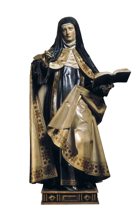 Framed Print : FERNANDEZ, Gregorio (1576-1636). Saint Teresa of Avila. 1625. Polychromatic carving. Baroque art. Sculpture on wood. SPAIN. Valladolid. National Museum of Sculpture. - P Framed Print : FERNANDEZ, Gregorio (1576-1636). Saint Teresa of Avila. 1625. Polychromatic carving. Baroque art. Sculpture on wood. SPAIN. Valladolid. National Museum of Sculpture. - P