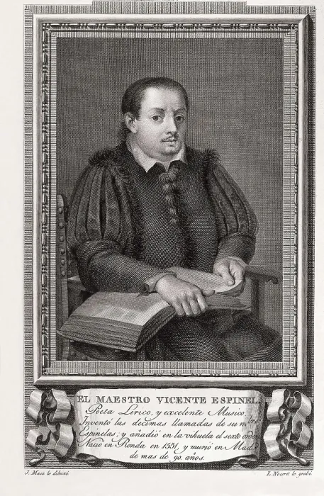 Framed Print : FERNANDEZ NOSERET, Luis (-ca. 1820); MAEA, Jos (1760-1826). Portrait of Vicente Espinel y Gmez Adorno. 1791. Drawing by Jos Maea engraved by Luis Fernndez Noseret. Etching