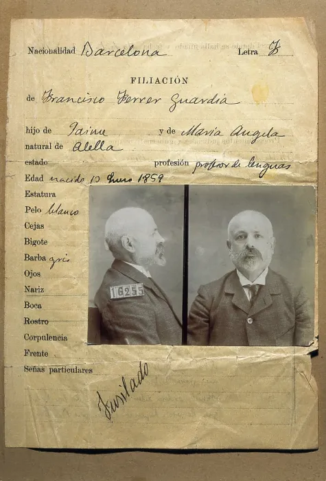 Framed Print : FERRER I GUARDIAFrancesc (1854-1909). Spanish anarchist and teacher. Police record. SPAIN. Salamanca. Archivo Histrico Nacional. AISA / Everett Collection (32881)**US SALES ONLY** Framed Print : FERRER I GUARDIAFrancesc (1854-1909). Spanish anarchist and teacher. Police record. SPAIN. Salamanca. Archivo Histrico Nacional. AISA / Everett Collection (32881)**US SALES ONLY**