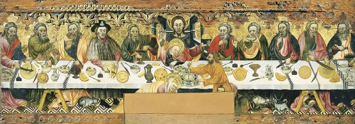 Framed Print : FERRER, Jaume (15th century). The Last Supper. ca. 1370-1400. Catalan school. Gothic art. Tempera on wood. SPAIN. Solsona. Diocesan and Regional Museum. Proc: SPAIN