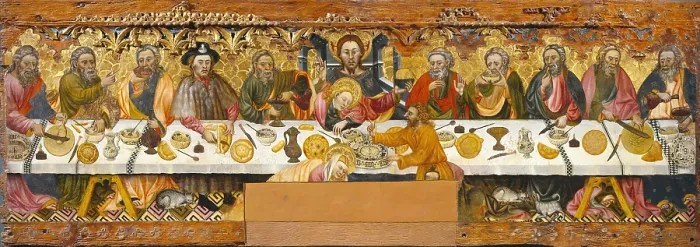 Framed Print : FERRER, Jaume (15th century). The Last Supper. ca. 1370-1400. Catalan school. Gothic art. Tempera on wood. SPAIN. Solsona. Diocesan and Regional Museum. Proc: SPAIN