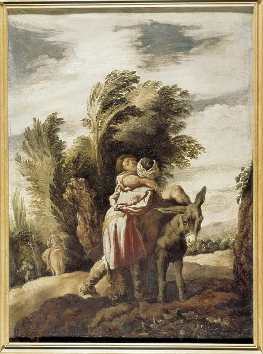 Framed Print : FETTI, Domenico (1588-1623). The Good Samaritan. ca. 1623. Baroque art. Oil on canvas. ITALY. Venice. Gallerie dell'Accademia (Academy Gallery)