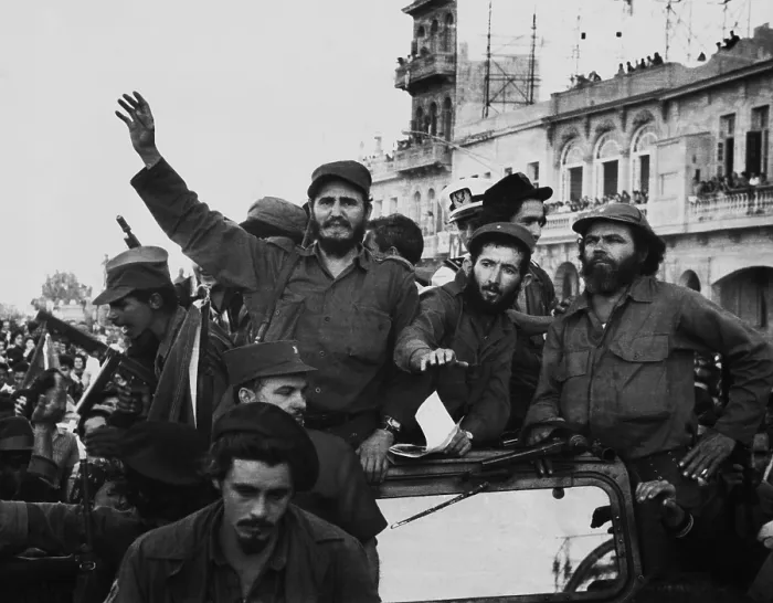 Framed Print : Fidel Castro, with his fellow revolutionaries, entering Havana on January 8, 1959 Framed Print : Fidel Castro, with his fellow revolutionaries, entering Havana on January 8, 1959
