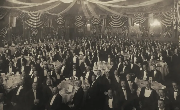 Framed Print : Fifth annual dinner of the 24 Karat Club, at Delmonico's, Jan. 16, 1906. The Club is still the social organization of the professional jewelers (BSLOC_2018_4_78)
