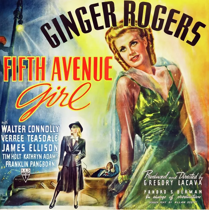 Framed Print : FIFTH AVENUE GIRL, (aka 5TH AVE GIRL), Ginger Rogers on six sheet poster art, 1939 Framed Print : FIFTH AVENUE GIRL, (aka 5TH AVE GIRL), Ginger Rogers on six sheet poster art, 1939