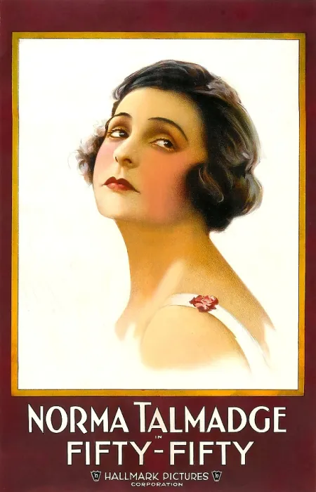 Framed Print : FIFTY-FIFTY, Norma Talmadge on 1-sheet poster art, 1916