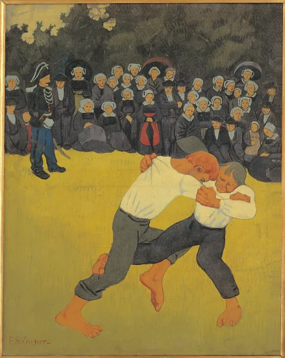 Framed Print : The Fight, by Paul Srusier, 1890 - 1891, 19th Century, oil on canvas, cm 91 x 72 - France, Ile de France, Paris, Muse dOrsay. All