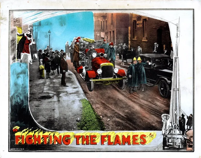 Framed Print : FIGHTING THE FLAMES, 1925