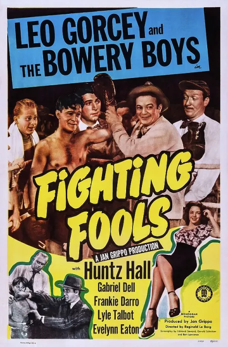 Framed Print : FIGHTING FOOLS, US poster art, top from left: Benny Bartlett, Frankie Darro, Gabriel Dell (back), Huntz Hall, Leo Gorcey, 1949