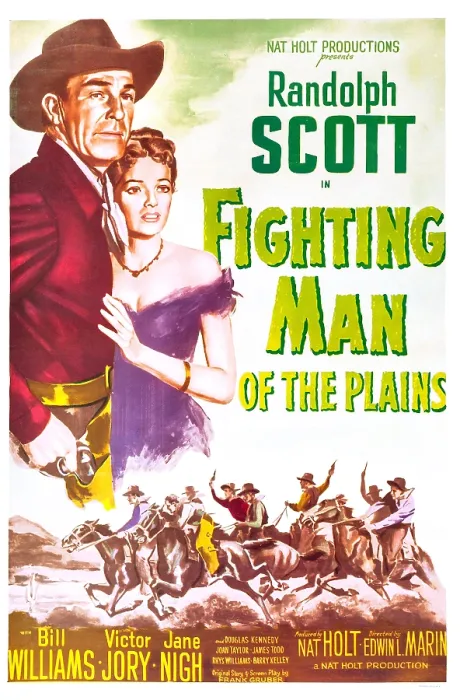 Framed Print : FIGHTING MAN OF THE PLAINS, US poster, from left: Randolph Scott, Jane Nigh, 1949. TM and copyright 20th Century Fox Film Corp. All rights reserved / courtesy Everett Collection