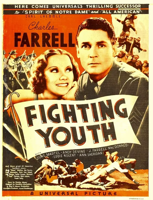 Framed Print : FIGHTING YOUTH, from left: June Martel, Charles Farrell on window card, 1935
