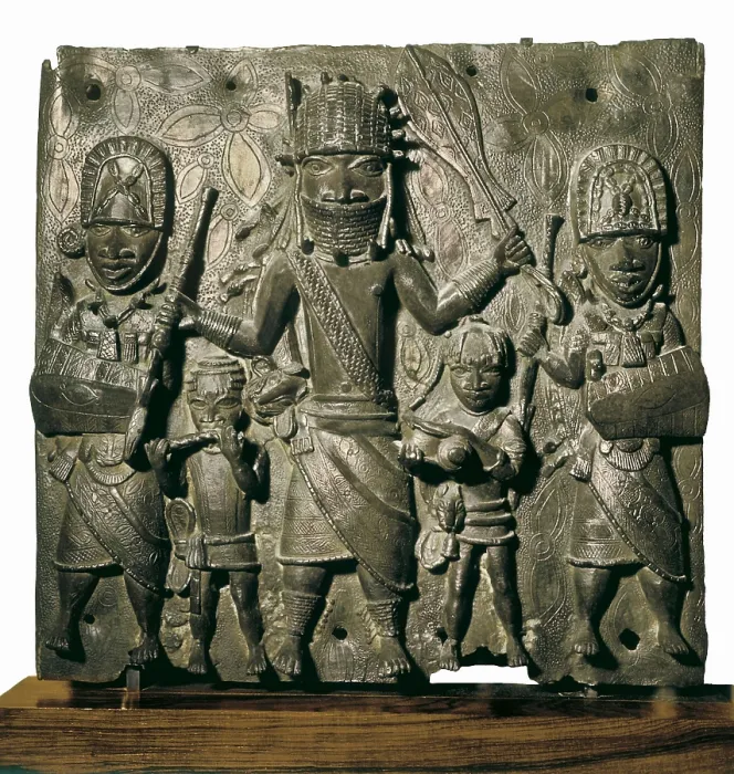 Framed Print : Figure of Oba and gods. Embossed bronze. Art from Benin. Relief on bronze. UNITED STATES OF AMERICA. Kansas City. Nelson Gallery of Art. AISA / Everett Collection**US SALES ONLY** Framed Print : Figure of Oba and gods. Embossed bronze. Art from Benin. Relief on bronze. UNITED STATES OF AMERICA. Kansas City. Nelson Gallery of Art. AISA / Everett Collection**US SALES ONLY**