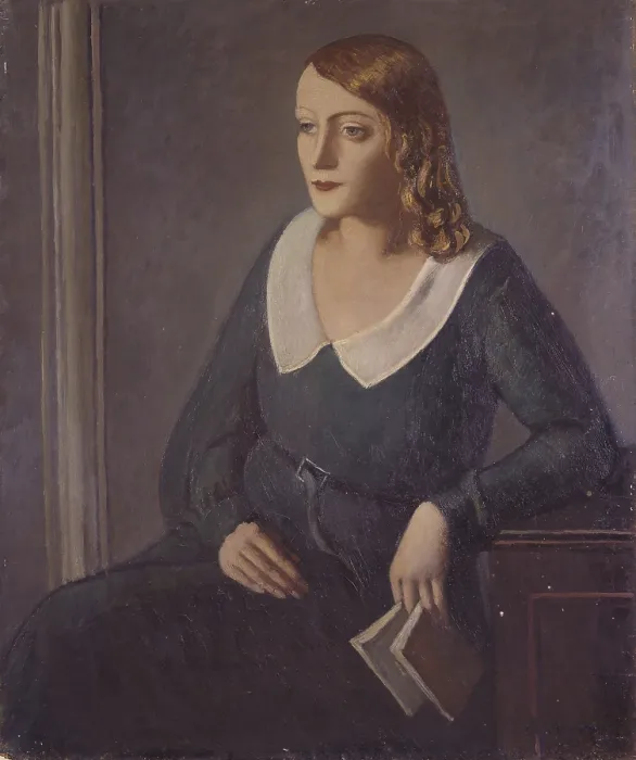 Framed Print : Figure of a woman, by Pietro Marussig, 1930 - 1932, 20th Century, oil on canvas - Italy, Lombardy, Milan, Brera Collection. Whole artwork view