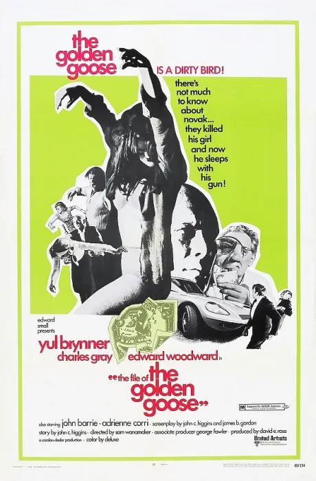 Framed Print : THE FILE OF THE GOLDEN GOOSE, US poster, Yul Brynner (facing right), Charles Gray (magnifying glass), 1969 Framed Print : THE FILE OF THE GOLDEN GOOSE, US poster, Yul Brynner (facing right), Charles Gray (magnifying glass), 1969