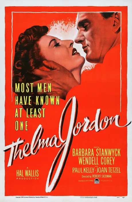Framed Print : THE FILE ON THELMA JORDON, (aka THELMA JORDON), US poster art, Barbara Stanwyck, Wendell Corey, 1950 Framed Print : THE FILE ON THELMA JORDON, (aka THELMA JORDON), US poster art, Barbara Stanwyck, Wendell Corey, 1950