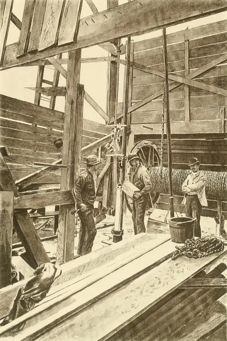 Framed Print : Filling the torpedo shell prior to shooting the oil well