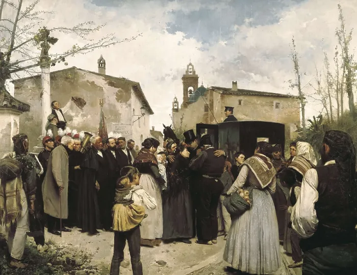 Framed Print : FILLOL, Antonio (1870-1930). The glory of the people. 1895. Oil on canvas. SPAIN. Valencia. San Pio V Fine Arts Museum. AISA / Everett Collection**US SALES ONLY** Framed Print : FILLOL, Antonio (1870-1930). The glory of the people. 1895. Oil on canvas. SPAIN. Valencia. San Pio V Fine Arts Museum. AISA / Everett Collection**US SALES ONLY**
