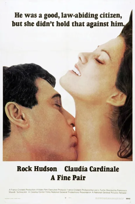 Framed Print : A FINE PAIR, US poster, from left: Rock Hudson, Claudia Cardinale, 1968