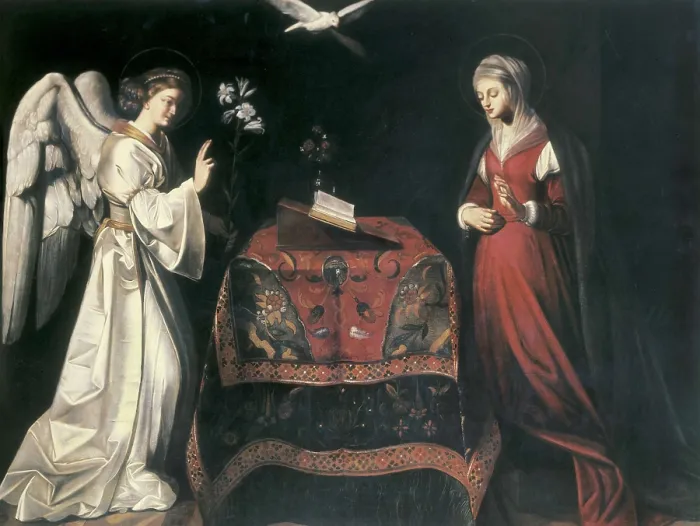 Framed Print : FINSON, Louis (1580-1617). The Annunciation. 1613. Flemish art. Oil. SPAIN. Madrid. Prado Museum. AISA / Everett Collection**US SALES ONLY** Framed Print : FINSON, Louis (1580-1617). The Annunciation. 1613. Flemish art. Oil. SPAIN. Madrid. Prado Museum. AISA / Everett Collection**US SALES ONLY**
