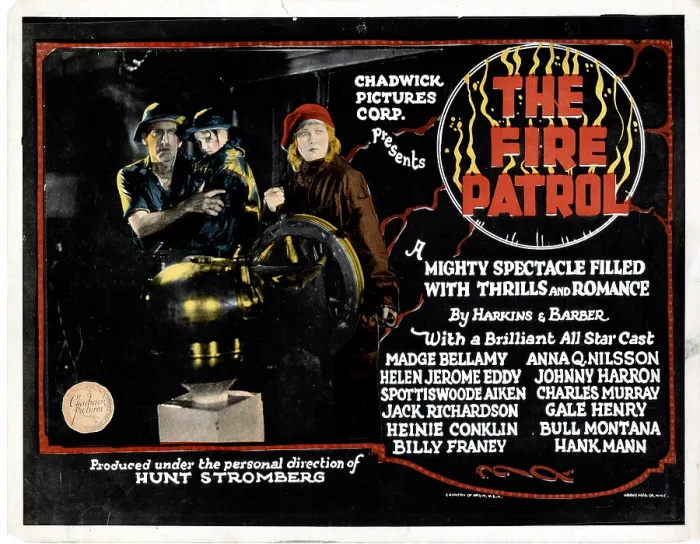 Framed Print : THE FIRE PATROL, from left, Will Jeffries, Dick Brandon, Anna Q. Nilsson, 1924