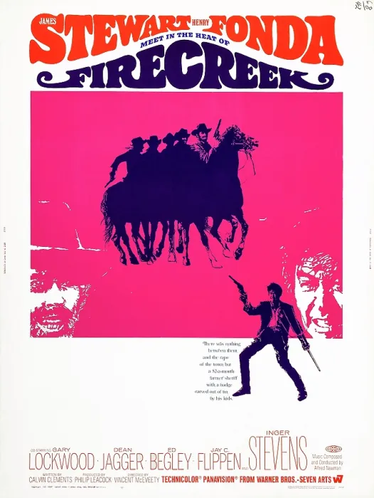 Framed Print : FIRECREEK, US poster, bottom from left: Henry Fonda, James Stewart (twice), 1968