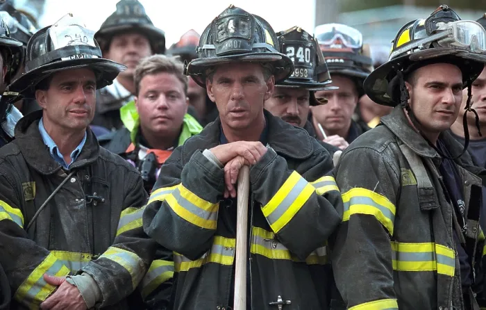 Framed Print : Firemen of the 240th Engine Company during President George W. Bush's visit to Ground Zero. Sept. 14, 2001 Framed Print : Firemen of the 240th Engine Company during President George W. Bush's visit to Ground Zero. Sept. 14, 2001