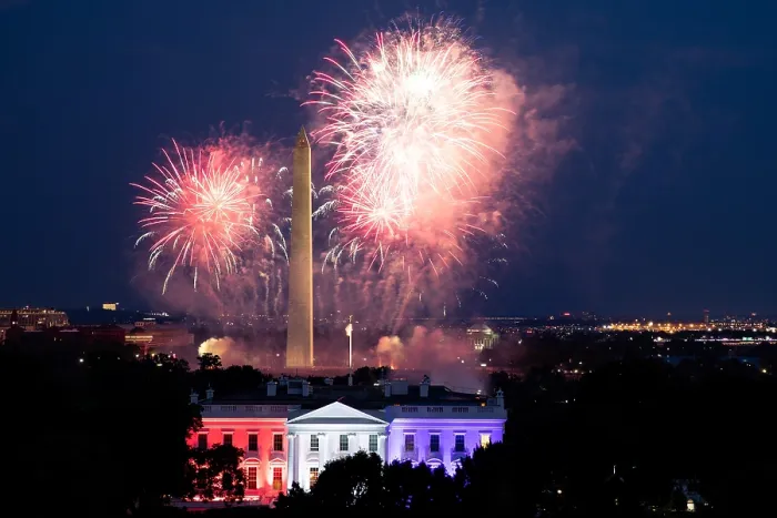 Framed Print : Fireworks in Washington, DC, during the Salute to America 2020, a public Independence Day celebration, July 4, 2020 (BSLOC_2020_6_4)