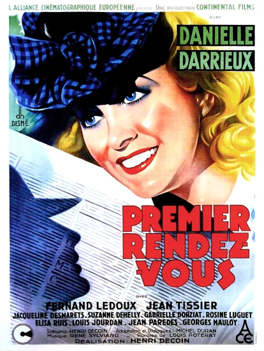 Framed Print : HER FIRST AFFAIR (PREMIER RENDEZ-VOUS), French poster, Danielle Darrieux, 1941