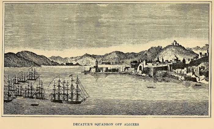 Framed Print : First Barbary War 1801-1805. Decatur's Squadron off Algiers