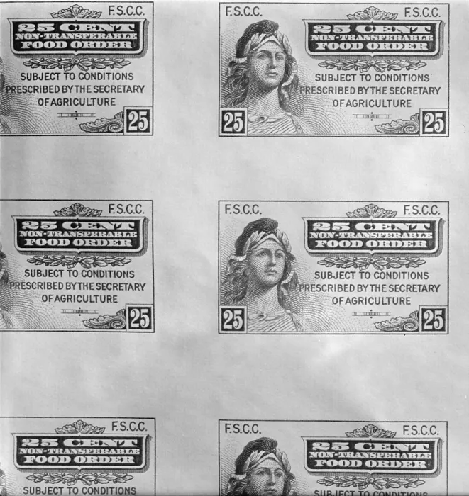 Framed Print : First Food Stamp was introduced on April 20 1939. The Department of Agriculture administered the program that made food surpluses available to the poor at reduced costs