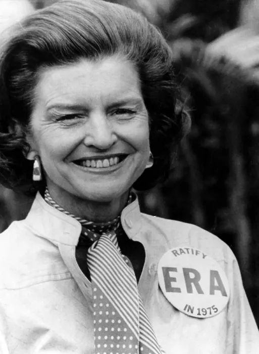 Framed Print : First Lady Betty Ford wears a badge supporting the Equal Rights Ammendment, February, 1975. Courtesy: CSU Archives / Everett Collection Framed Print : First Lady Betty Ford wears a badge supporting the Equal Rights Ammendment, February, 1975. Courtesy: CSU Archives / Everett Collection
