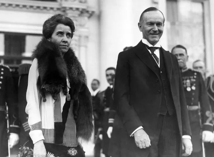 Framed Print : First Lady Grace Coolidge and President Calvin Coolidge at the New Year's reception at the White House, 1928. Courtesy: CSU Archives / Everett Collection