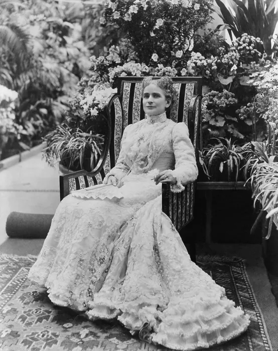 Framed Print : First Lady, Ida Saxton McKinley, c. 1897-1901. She wears a lush lace Gilded Age dress, and long string of pearls with a short cut coiffure (BSLOC_2016_13_193.jpg ) Framed Print : First Lady, Ida Saxton McKinley, c. 1897-1901. She wears a lush lace Gilded Age dress, and long string of pearls with a short cut coiffure (BSLOC_2016_13_193.jpg )