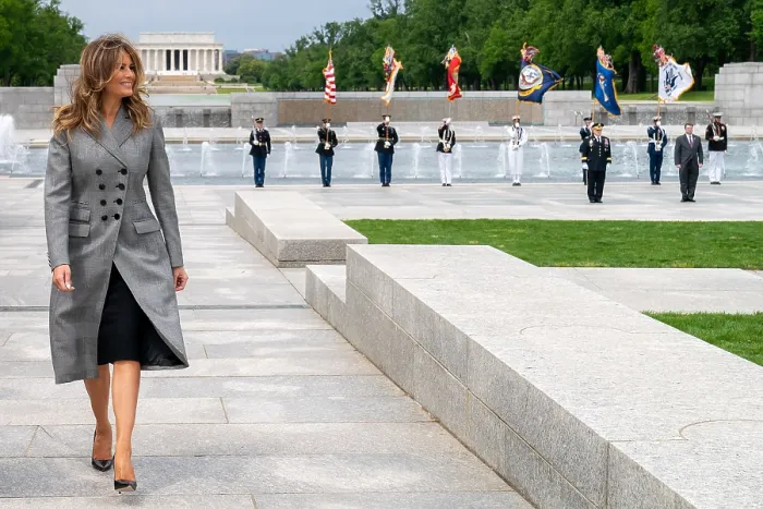 Framed Print : First Lady Melania Trump departs the ceremonies commemorating the 75th Anniversary of Victory in Europe Day, May 8, 2020 (BSLOC_2020_4_40)
