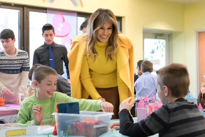 Framed Print : First Lady Melania Trump visits with children at Cincinnati Children's Hospital, Feb. 5, 2018 (BSLOC_2018_2_121) Framed Print : First Lady Melania Trump visits with children at Cincinnati Children's Hospital, Feb. 5, 2018 (BSLOC_2018_2_121)