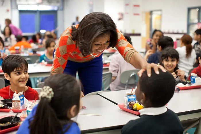 Framed Print : First Lady Michelle Obama at Parklawn Elementary School in Alexandria, Va. Jan. 25, 2012