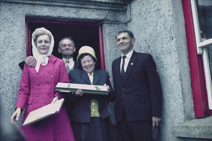 Framed Print : First Lady Pat Ryan Nixon with villagers in Ireland. Her father's parents immigrated from County Mayo before 1865. October 1970