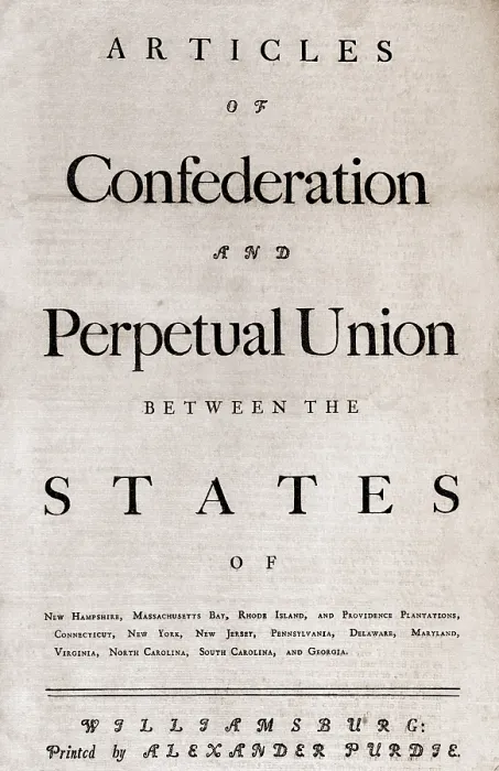 Framed Print : The first of four pages of The Articles of Confederation and Perpetual Union, were ratified by Congress on Nov. 15, 1777 to establish a confederation of sovereign states