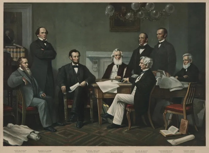 Framed Print : The first reading of the Emancipation Proclamation before the cabinet, July 22, 1862