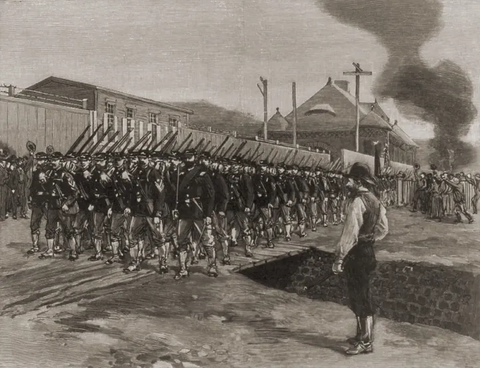 Framed Print : The First Troops in Homestead on July 12, 1892 Framed Print : The First Troops in Homestead on July 12, 1892