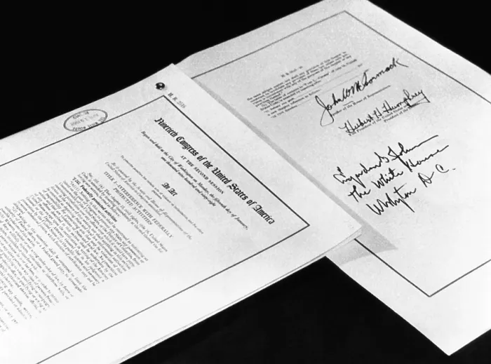 Framed Print : Fist and last pages of the 1968 Civil Rights
