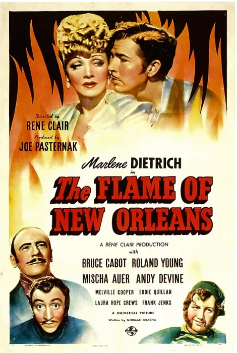 Framed Print : THE FLAME OF NEW ORLEANS, top from left: Marlene Dietrich, Roland Young, bottom left from top: Bruce Cabot, Mischa Auer, bottom right: Andy Devine, 1941